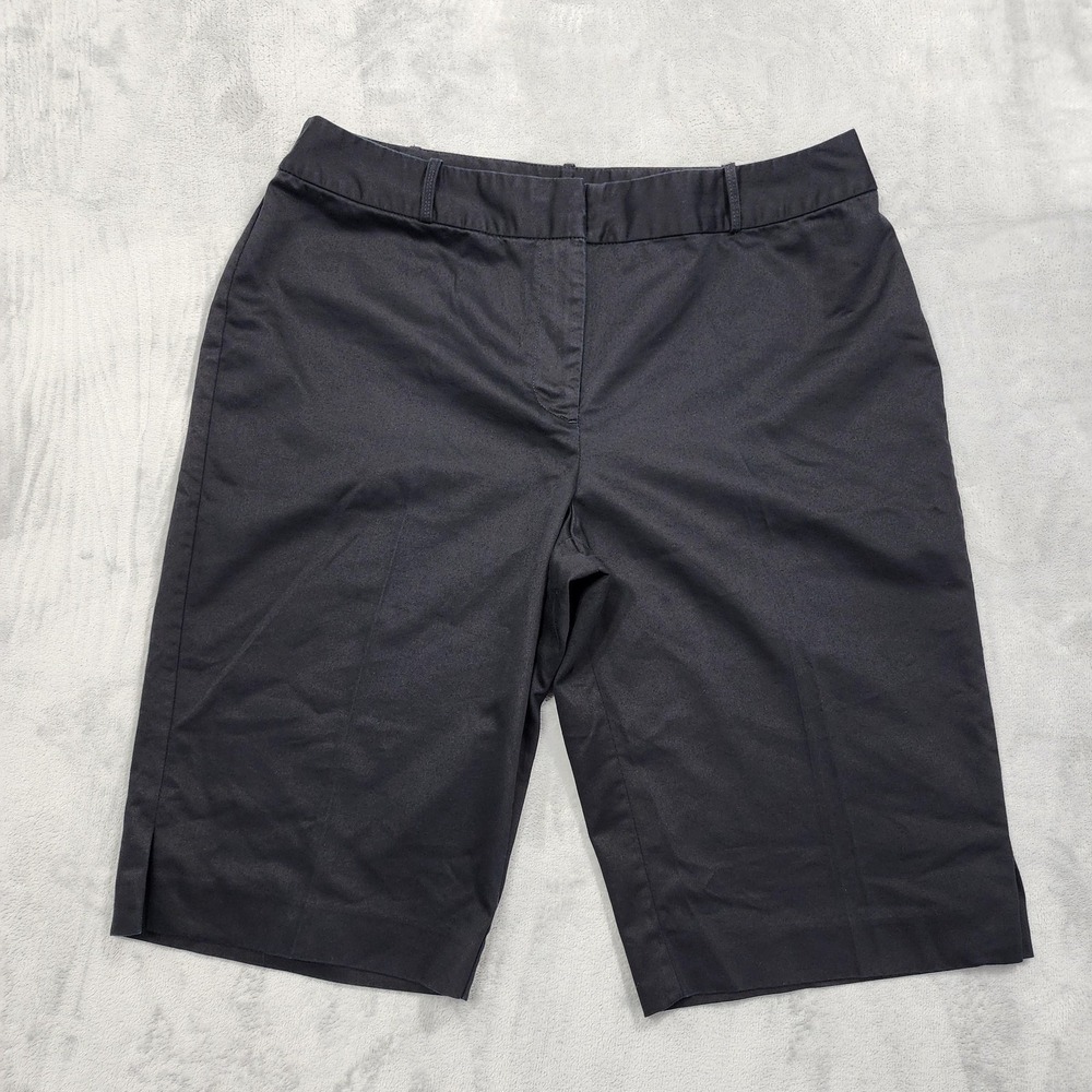 East 5th Shorts Womens 14 Black‎ Bermuda Twill Stretch Flat Front Casual Summer